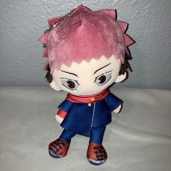 Plush Yuji Itadori From Manga Series Jujutsu Kaisen Keychain Stuffed Figure Used - Picture 1 of 3